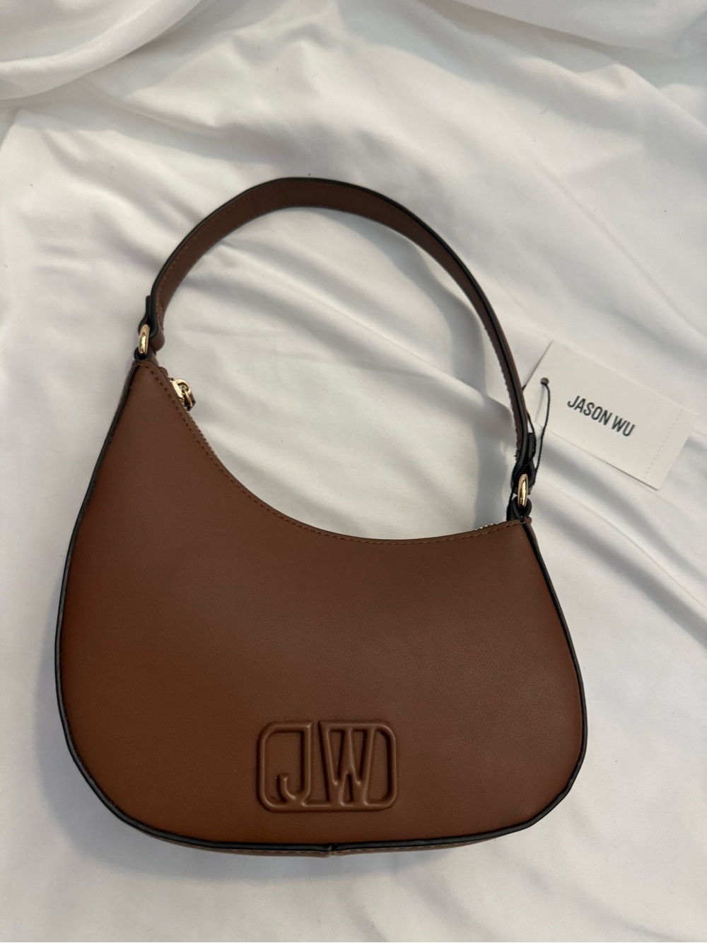 NWT Jason Wu Smooth PU Shoulder Bag with Tonal 3D Logo
